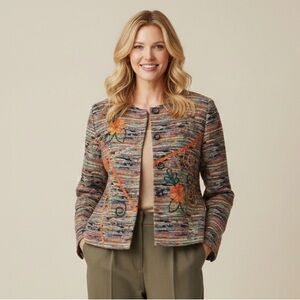 Draper's &‎ Damon's Multicolor Embroidered Women's Blazer